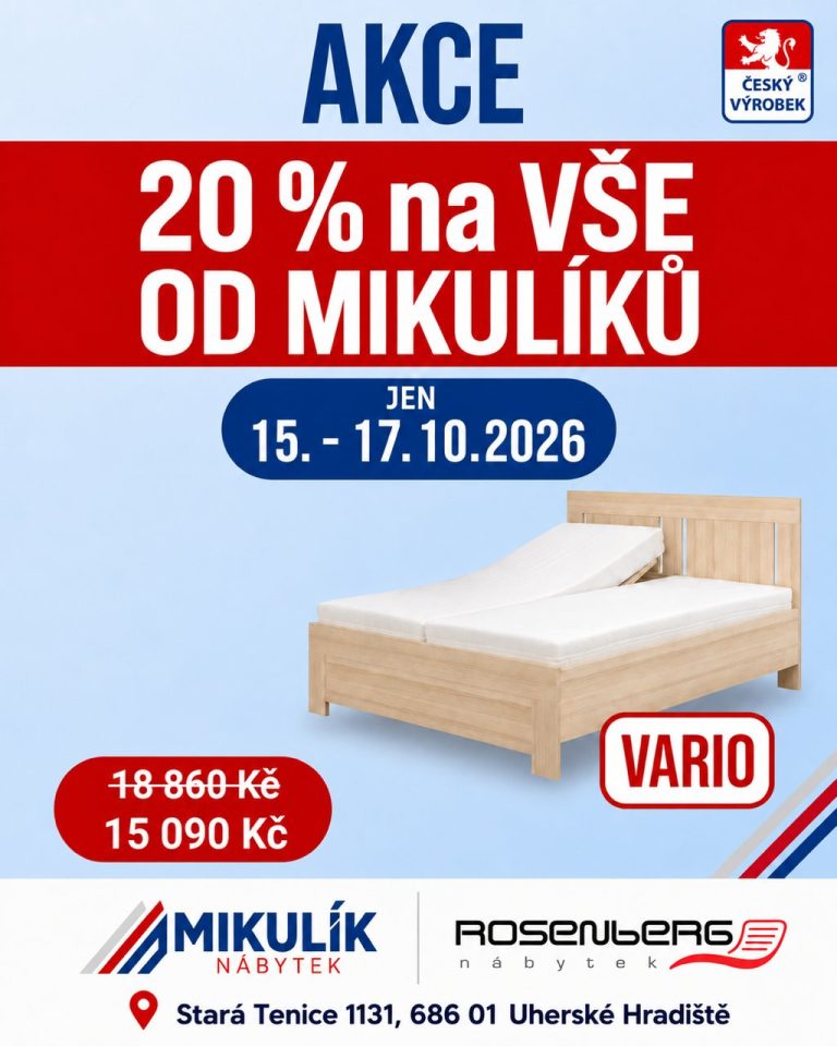 Postel Vario: 15 090 Kč místo 18 860 Kč